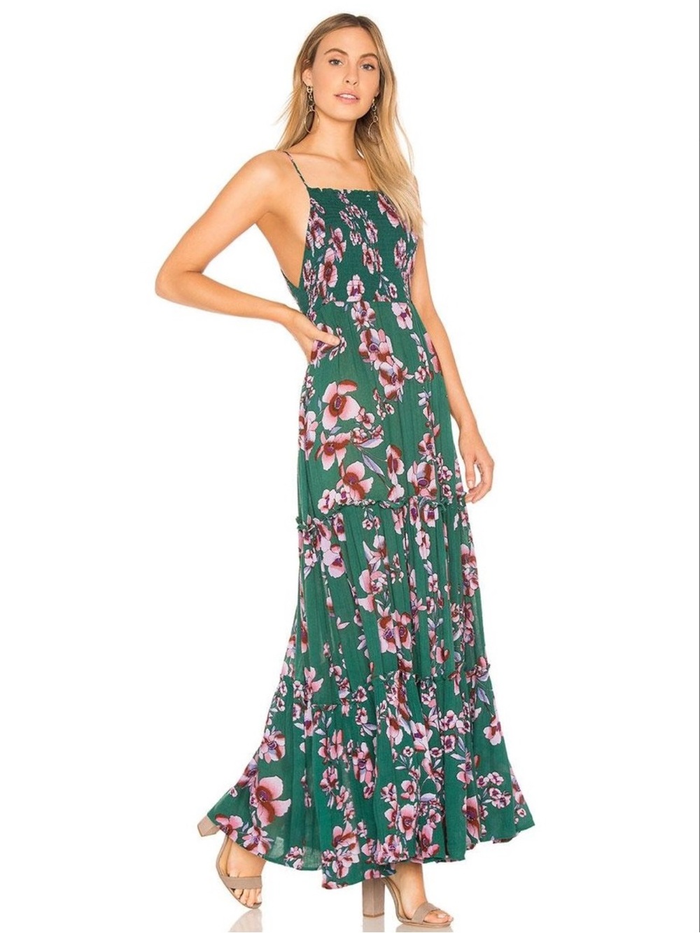 Free People Emerald Green Garden Party Maxi Dress